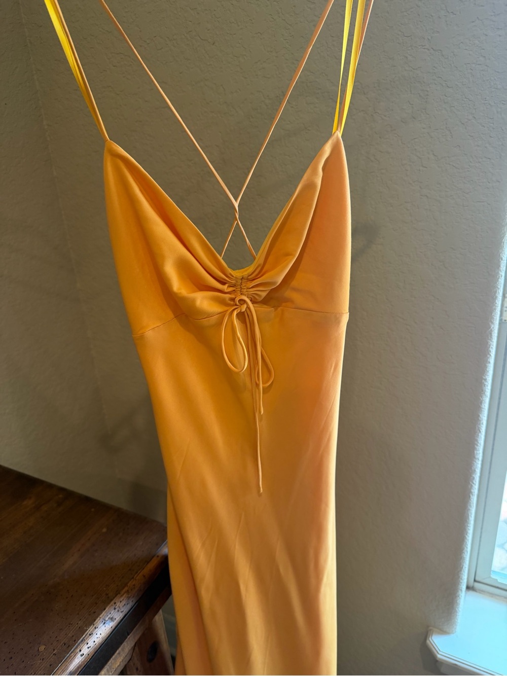 Gianni Bini Bright Yellow Spaghetti-Strap Slip Dress
